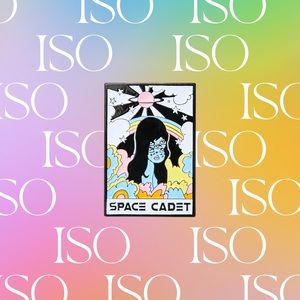 ISO 🔎 VALFRE space cadet enamel pin.